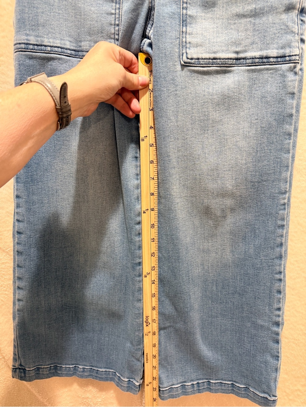 Pilcro Anthropologie High Rise Trending Sailor Style Wide Leg Crop Jeans 26 - Picture 9 of 9